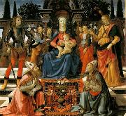 GHIRLANDAIO, Domenico Madonna and Child Enthroned with Saints oil on canvas